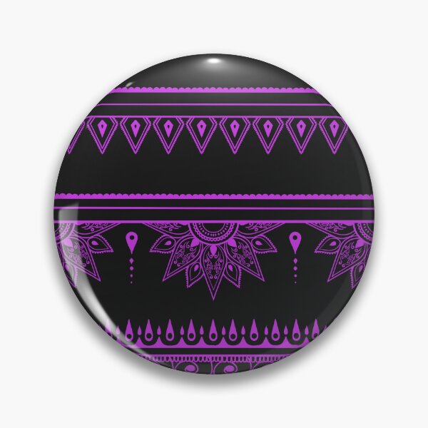 Item preview, South asian patterns neon purple on black  designed and sold by Chaoticzarts.