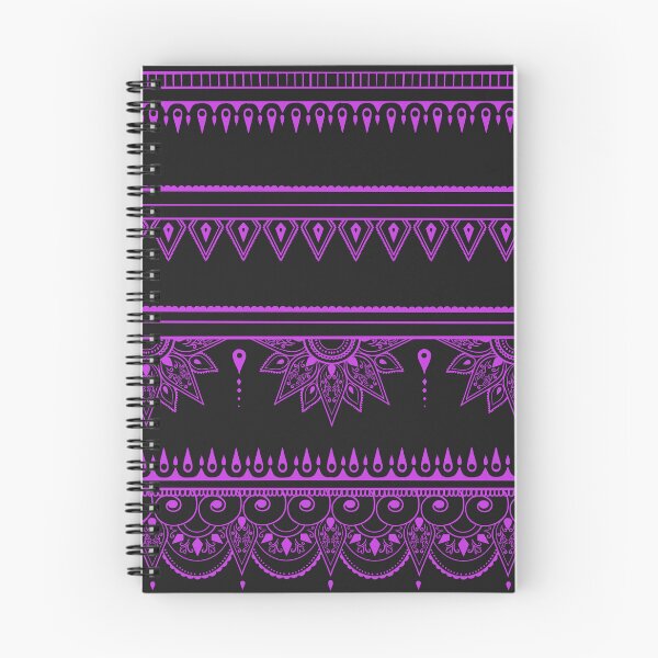 Item preview, South asian patterns neon purple on black  designed and sold by Chaoticzarts.