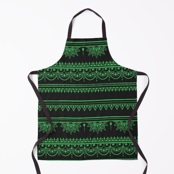 Item preview, South asian patterns neon green on black designed and sold by Chaoticzarts.