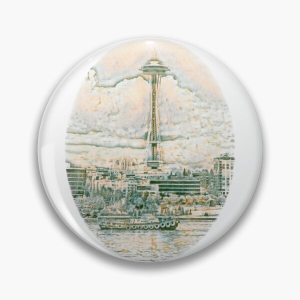Item preview,  Sketch Foss Tugboat & Seattle Space Needle Design 1 designed and sold by Jason Mosley.
