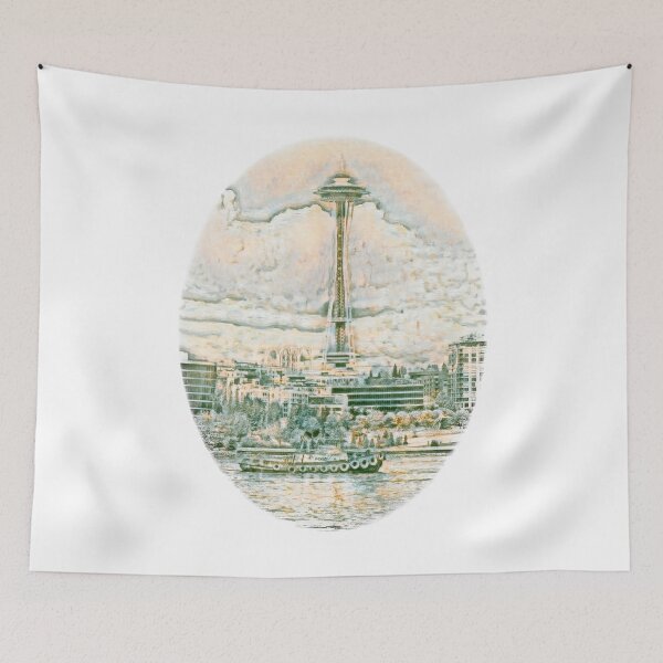 Item preview,  Sketch Foss Tugboat & Seattle Space Needle Design 1 designed and sold by Jason Mosley.