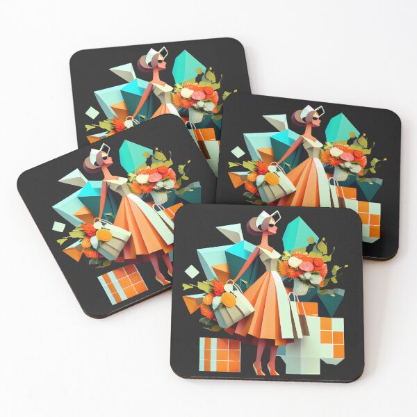 Item preview, Mid-Century Modern Miss Shopping In Spring designed and sold by MTJ-Mushrooms.