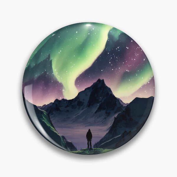 Item preview, The Aurora Borealis over the snow capped mountains designed and sold by PM-Artistic.