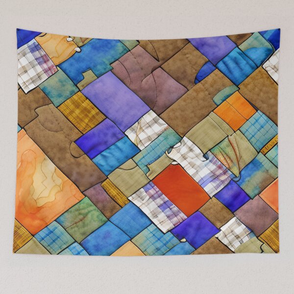 Item preview, Colorful Western Country Simulated Quilt Pattern designed and sold by Sweet  Zoe Shop.