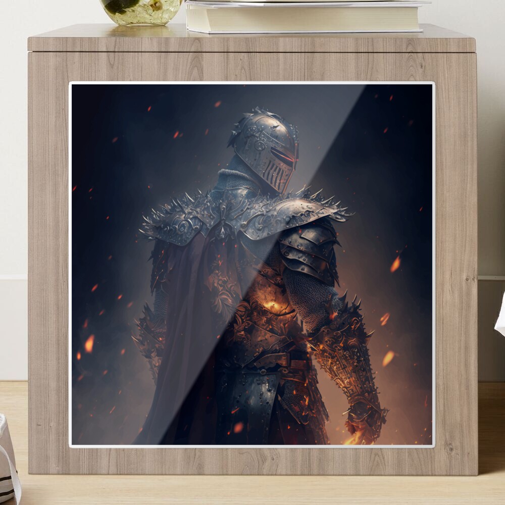 Knight Print Medieval Decor Dark Fantasy Art Gaming Room 