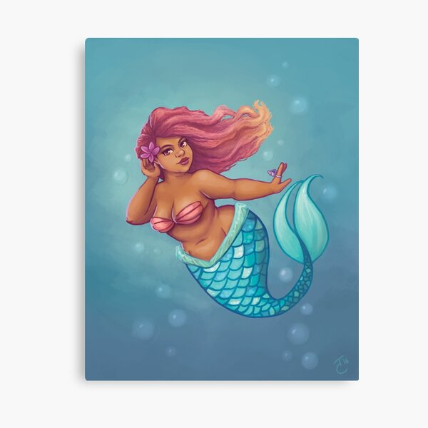Sunset Hair Mermaid Canvas Print