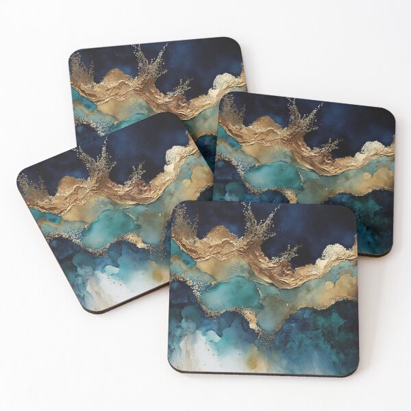 Item preview, Wild Dark Night Liquid Paint Ocean designed and sold by MysticMarble.