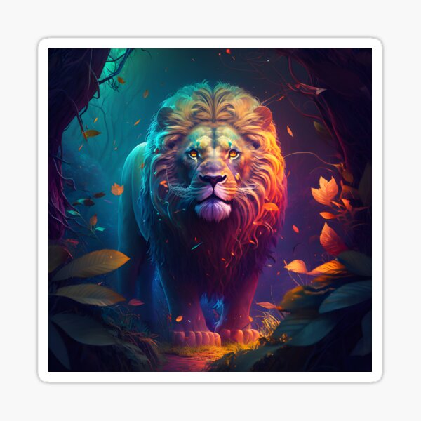 Lion in fantasy Sticker