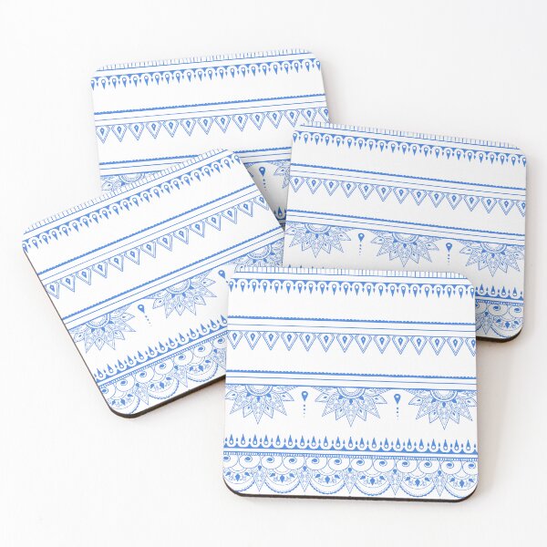 Item preview, South asian patterns blue on white designed and sold by Chaoticzarts.