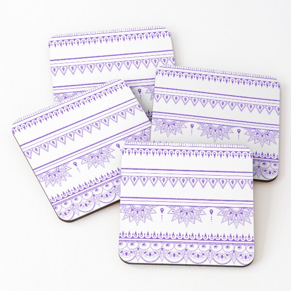 Item preview, South asian patterns purple on white designed and sold by Chaoticzarts.