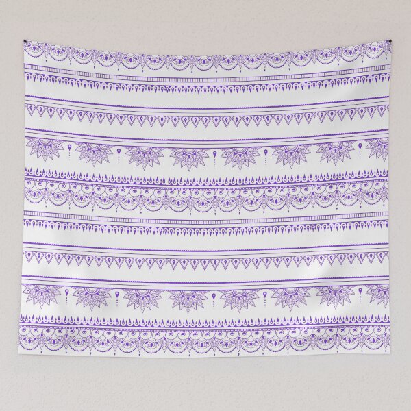 Item preview, South asian patterns purple on white designed and sold by Chaoticzarts.