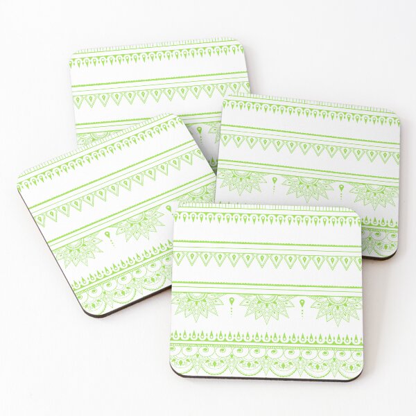 Item preview, South asian patterns kiwi green on white designed and sold by Chaoticzarts.