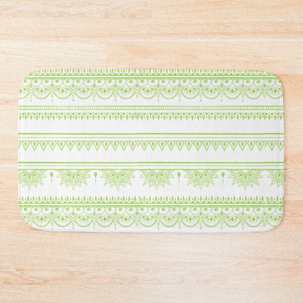 Item preview, South asian patterns kiwi green on white designed and sold by Chaoticzarts.