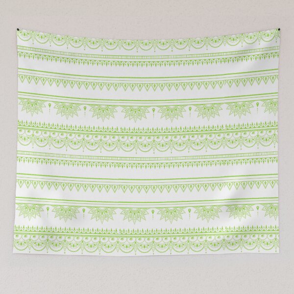 Item preview, South asian patterns kiwi green on white designed and sold by Chaoticzarts.