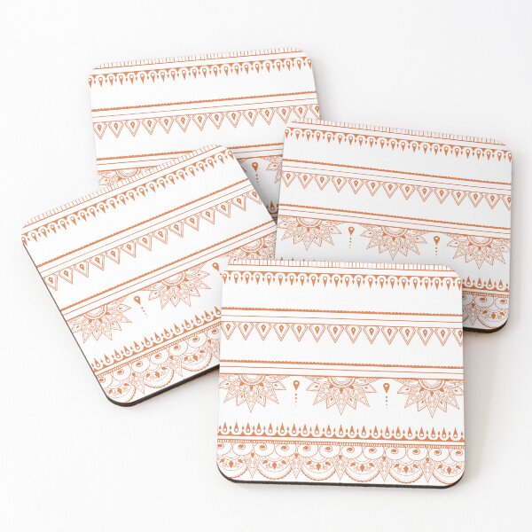 Item preview, South asian patterns orange on white designed and sold by Chaoticzarts.