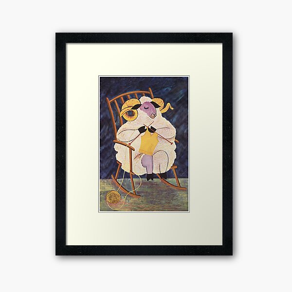 Item preview, Sheep Knitting Sweater Vintage Poster designed and sold by vintagevivian.
