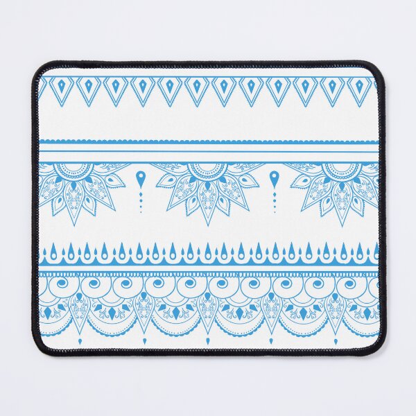 Item preview, South asian patterns sky blue on white designed and sold by Chaoticzarts.
