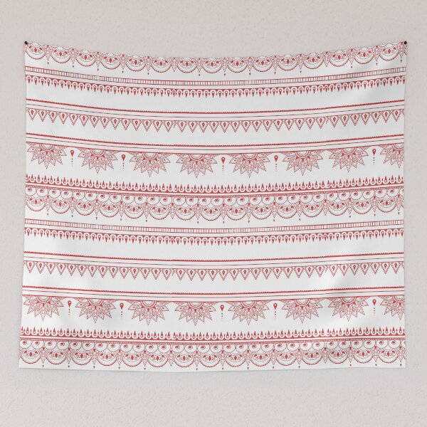 Item preview, South asian patterns Red on white designed and sold by Chaoticzarts.