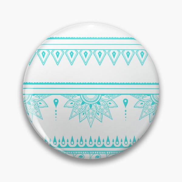 Item preview, South asian patterns aquamarine on white designed and sold by Chaoticzarts.