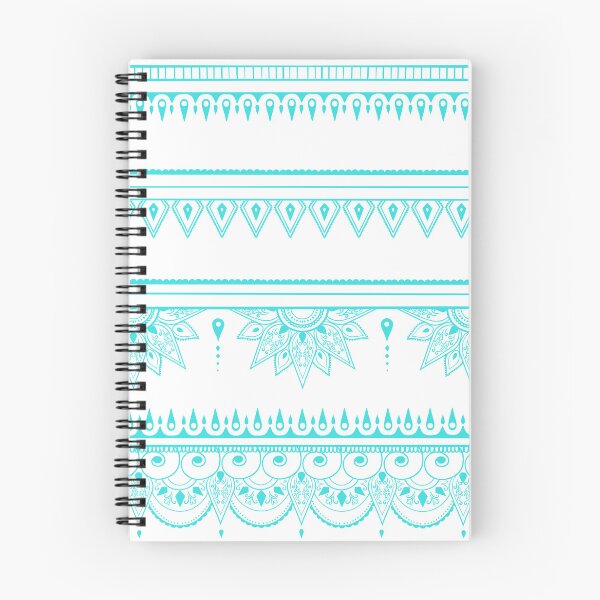 Item preview, South asian patterns aquamarine on white designed and sold by Chaoticzarts.