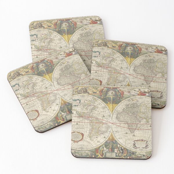 Item preview, Vintage Map Of The World From 1649 designed and sold by w-world-life-co.