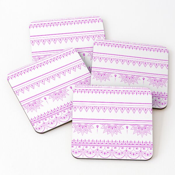Item preview, South asian patterns magenta on white designed and sold by Chaoticzarts.