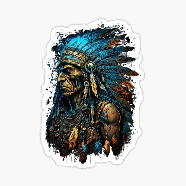 Colorful Native American Chief Art Hidden Gem Art Board Print for Sale by  Sharon Cummings