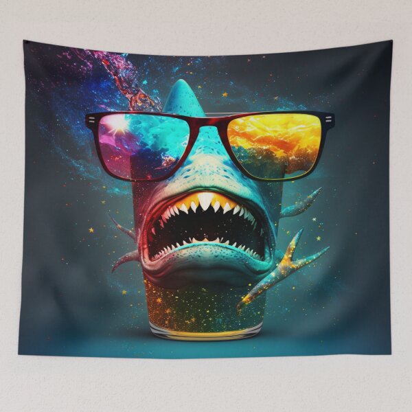 Item preview, shark with sunglasses designed and sold by LoveyDesign.