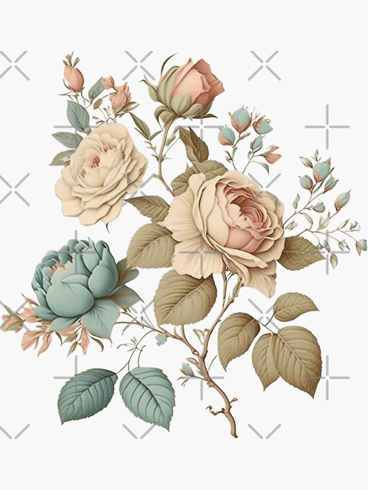 Society6 ケース Vintage Flowers in the rain by Love2Snap No Rain No Flowers Print — Framed Florals