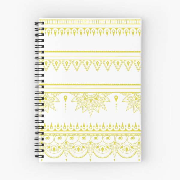 Item preview, South asian patterns yellow on white designed and sold by Chaoticzarts.