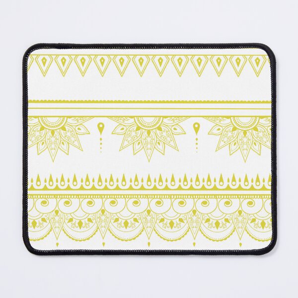 Item preview, South asian patterns yellow on white designed and sold by Chaoticzarts.