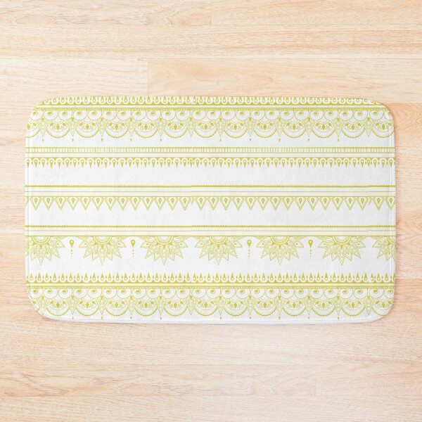Item preview, South asian patterns yellow on white designed and sold by Chaoticzarts.