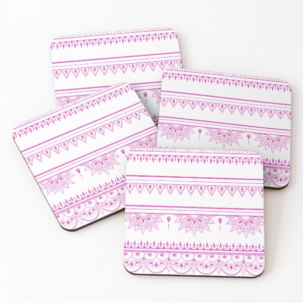 Item preview, South asian patterns pink on white designed and sold by Chaoticzarts.