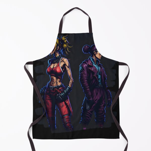Item preview, "Dynamic Duo: Two Female Characters in Vibrant and Contrast Colors" Gaming-Inspired Art designed and sold by Chromatic-Art.