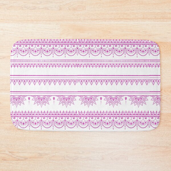 Item preview, South asian patterns pink on white designed and sold by Chaoticzarts.