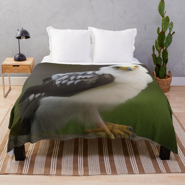 Item preview, White Bird with Black Wings and Yellow-Grey Humped Beak on Rock designed and sold by FireScreen.