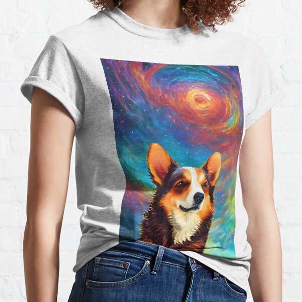 Digital Doggos: Stunning AI-Generated Corgi Artwork Classic T-Shirt