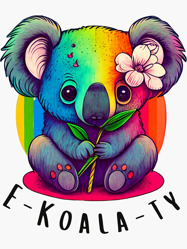 Kawaii Koala Rainbow Flag Cute Gay Pride LGBTQ | Sticker
