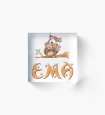 Ema Owl Acrylic Block