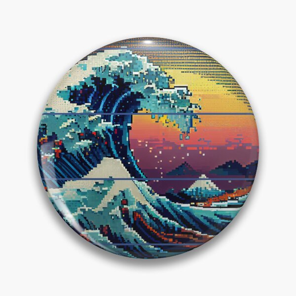 Item preview, Pixelated 80s Great Wave designed and sold by vladocar.