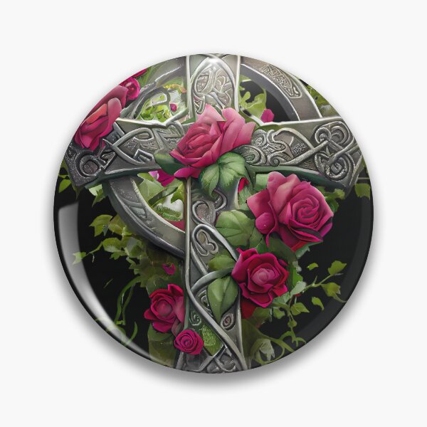 Artikelvorschau, Illustration: Cross with Roses entworfen und verkauft von MTJ-Mushrooms.