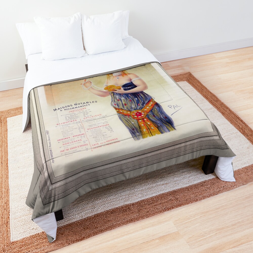 Visitez Le Palais Royal by Jean de Paleologue - A Beauty Adorned With Pearls 2 Visitez Le Palais Royal by Jean de Paleologue Remastered Xzendor7 Vintage Illustration Art Reproductions Comforter