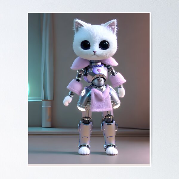 Item preview, Pink Cyborg Cat - Modern Digital Art designed and sold by Ai-michiart.