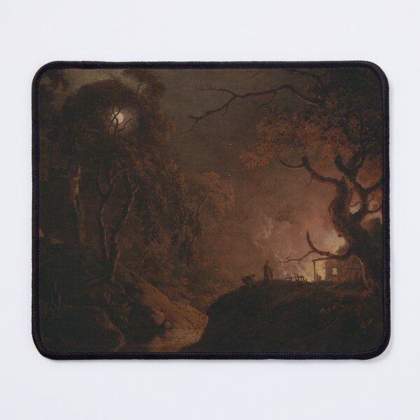 Item preview, Joseph Wright of Derby - Cottage on fire at night designed and sold by r2e1a.