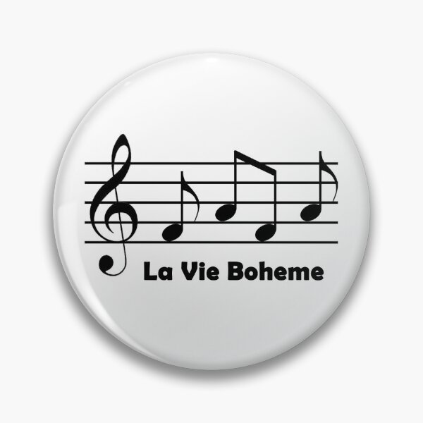 Item preview, Rent La Vie Boheme Music Notes No Flats with Text designed and sold by FeatheredPrints.