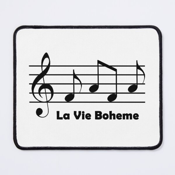 Item preview, Rent La Vie Boheme Music Notes No Flats with Text designed and sold by FeatheredPrints.