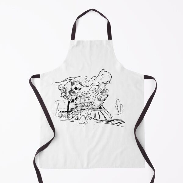 Item preview, Cartoon steam train graphic with "Boner" engineer Blk Line Art designed and sold by WarrenMuzakArt.