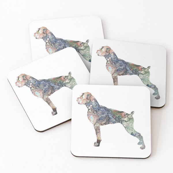 Item preview, Boxer, Boxer Dog, Boxer Dog Gifts, Boxer Dog Painting, Boxer Dog Print, Boxer Dog Art, Boxer Dog Decor, Boxer Dog Ornament, Boxer Dog Christmas Ornament, Custom Coasters By Hazel, designed and sold by Hazel Ryan Wagner.