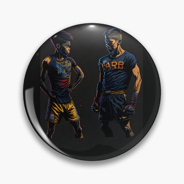 Item preview, "Future Fighters: Two Young Boys Kickboxers MMA Fighters Facing Each Other in Vibrant and Contrast Colors" designed and sold by Chromatic-Art.