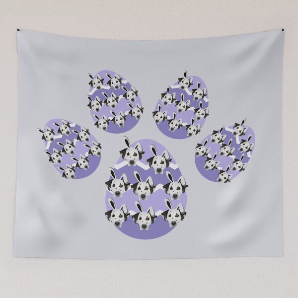 Item preview, Easter Egg as Dog Paw with Dalmatian Head with Bunny Ears designed and sold by SeasonalDogs.